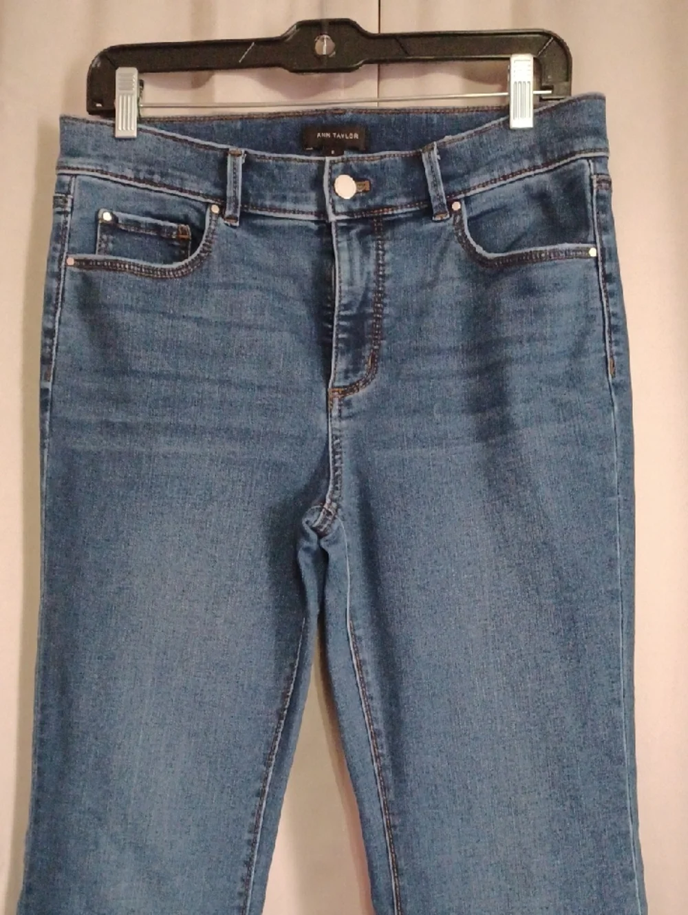 Ann Taylor Slim Bootcut Cotton Rayon Blend High Rise 5 Pocket Jeans Stretch Sz 8